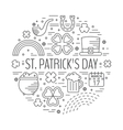 st patricks day line icons set in circle shape vector image