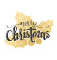 hand written lettering merry christmas vector image