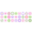y2k stickers set funny butterfly daisy wave vector image vector image