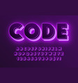 futuristic sci-fi alphabet extra glowing space vector image