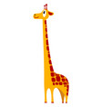 happy giraffe icon smiling cartoon animal vector image