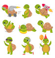 turtle child cute little green turtles mascot vector image vector image