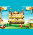 font design for word land thrones with garden vector image