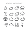 set of simple weather and climate icons vector image