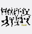 cheerleader sport girl jumping silhouette vector image vector image