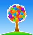 colorful tree on green meadow vector image vector image