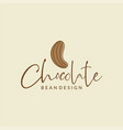 line art abstract chocolate bean logo design vector image