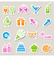 party and celebration icon set vector image