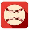 sport icon with baseball ball in flat style vector image