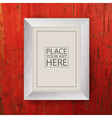 white wooden frame on red wooden wall vector image vector image