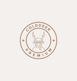 badge with deer and scarf logo design graphic vector image