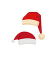 santa claus red hat icon flat set isolated vector image