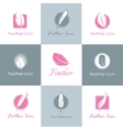 feathers logo set vector image vector image