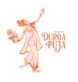 hindu religious durga pooja festival event card vector image vector image