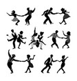 rock n roll and jazz dancing couples set vector image