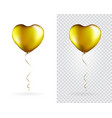 set golden heart shaped foil balloons vector image