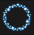 christmas blue star light garland vector image vector image