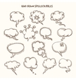 hand drawn speech bubbles sketch vector image