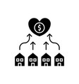 neighborhood development black glyph icon vector image vector image