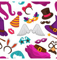 carnival masks and costume accessories seamless vector image