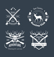 hunting club or hunt adventure logo templates set vector image vector image
