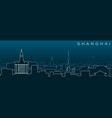 shanghai multiple lines skyline and landmarks vector image
