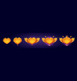 cartoon set of golden heart avatar frames vector image