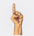 hand showing one count pointing vector image