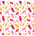 pink and yellow ice cream seamless pattern vector image