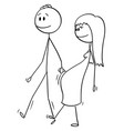 cartoon couple man and pregnant woman vector image vector image