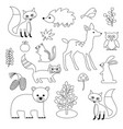 woodland animal digital stamps vector image
