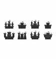 castles and fortresses icons set vector image vector image