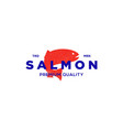 salmon fish logo seafood label badge vector image vector image