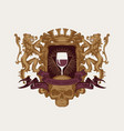vintage hand-drawn coat of arms for wine vector image