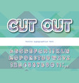 modern dynamic font cut out stylized 3d letters vector image
