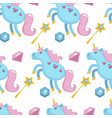 princess with fairy elements unicorn and magic vector image