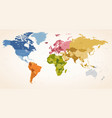 vintage colors political world map vector image