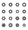 black gear icons set vector image vector image