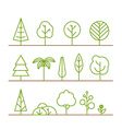 different trees collection isolated on white vector image vector image
