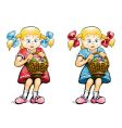girl with basket vector image
