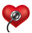 red heart with stethoscope vector image