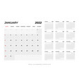 calendar 2022 template planning week vector image