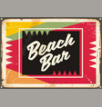 beach bar retro sign vector image