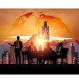 business meeting with space shuttle vector image