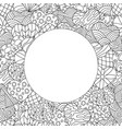 frame hand-drawn abstract hearts coloring page vector image vector image