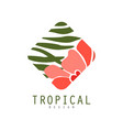 tropical logo template design geometric badge vector image