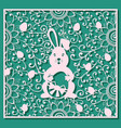 easter bunny and eggs pattern white vector image vector image