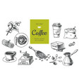 hand drawn coffee linear graphic vector image