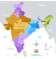 india administrative map vector image vector image