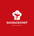 sausage chef hat logo icon vector image vector image